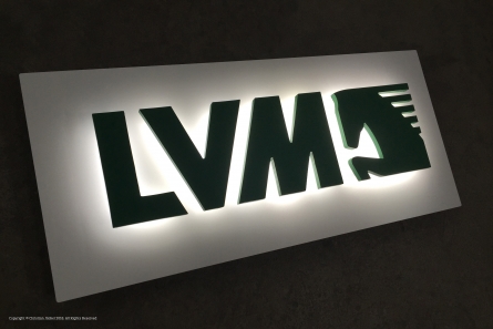 LED Beleuchtetes Logo und Buchstaben aus Acrylglas.