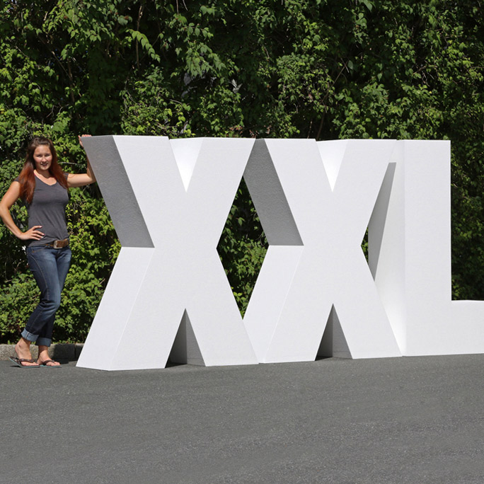 3D Buchstaben stehend in S, M bis XXL Buchstabengröße