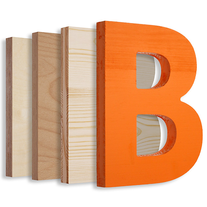 3D Buchstaben aus Schichtholz als Holzschriftzug oder Holzlogo