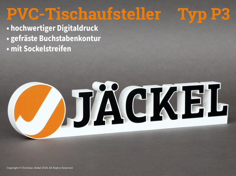 PVC-Tischaufsteller Typ 3