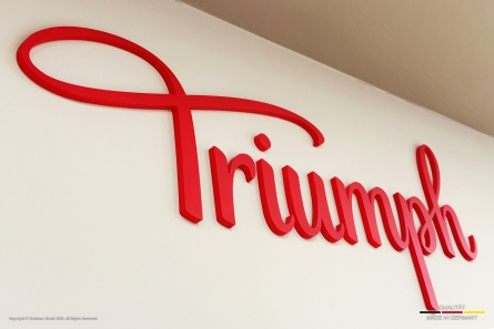 Triumph - 3D-Buchstaben aus matt lackiertem Acrylglas