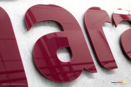 Tjara - 3D-Wandlogo aus farbigem Acrylglas (Acrylox)