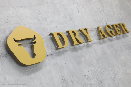 DRY AGER - 3D Buchstaben + Trägerplatte aus klarem Acrylglas