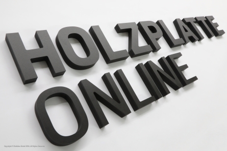 HOLZPLATTE ONLINE - 3D Buchstaben aus schwarzem Forex-Color