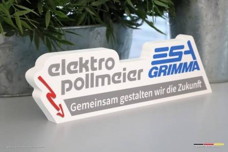 ESA-GRIMMA - Tischaufsteller aus 19 mm Forex