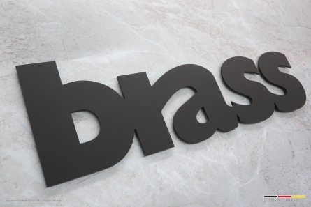 brass - Hochwertiges 3D-Logo aus mattem Acrylglas