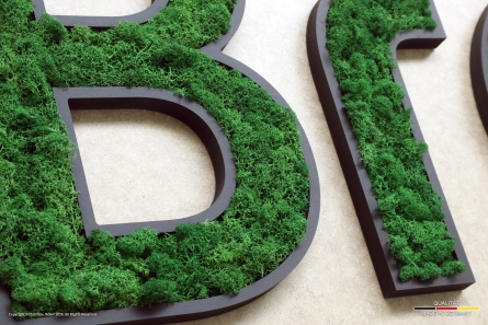 Brosch Sauerteig - Moosbuchstaben als Wandlogo