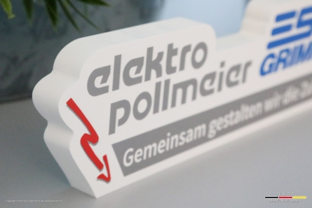ESA-GRIMMA - Tischaufsteller aus 19 mm Forex
