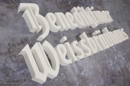 Benediktiner Weißbräuhaus - 3D Schriftzug aus Styrodur