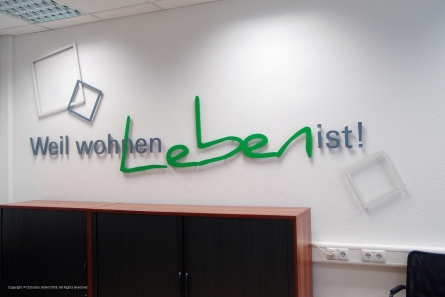 Weil wohnen Leben ist! - 3D-Schriftzüge direkt vom Hersteller