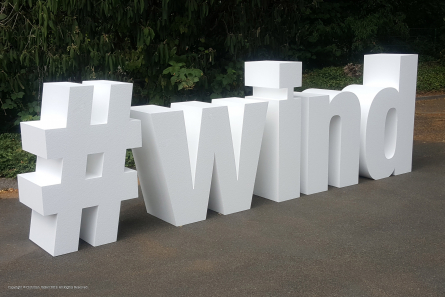 Hashtag wind - Stehende Buchstaben