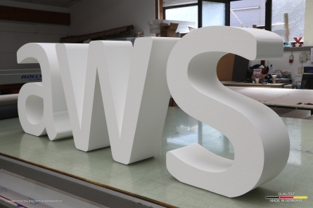 aws - Amazon Web Service - Stehende Buchstaben