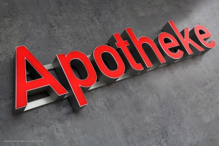 Apotheke - Leuchtwerbung mit Profil 5s Buchstaben
