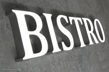 BISTRO - Leuchtrklame mit Profilbuchstaben Profil 7 L