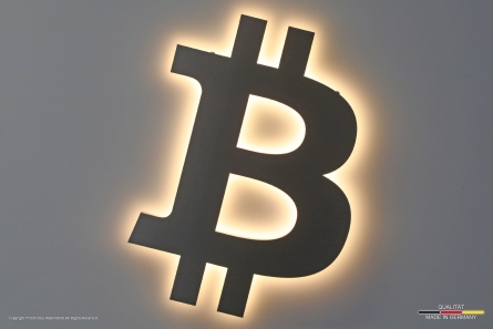 Bitcoin - Beleuchtetes Logo aus Edelstahl (Profil 3)