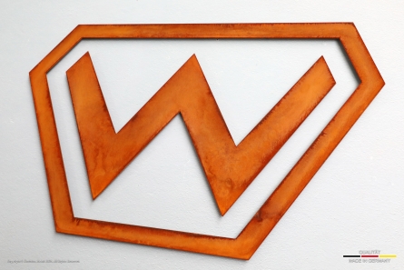 Willensen - Rostiges Logo aus Cortenstahl