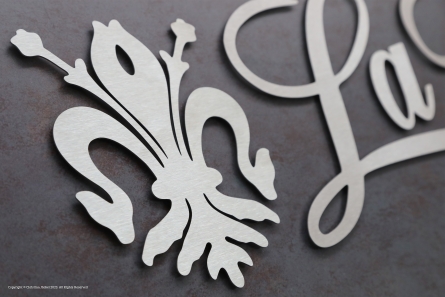 La Fiorentina - Edelstahl-Logo für eine Patisserie