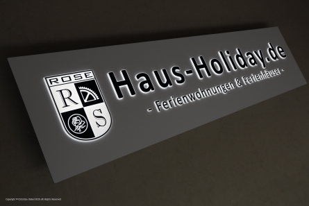Haus-Holiday.de - Leuchtwerbung mit 3D-Leuchtbuchstaben