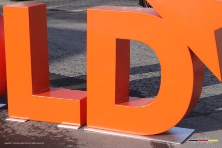 DLD - Robuster Logoaufsteller für den Außenbereich