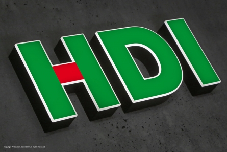 HDI - Leuchtendes Logo aus Acrylglas