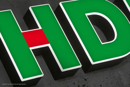 HDI - Leuchtendes Logo aus Acrylglas