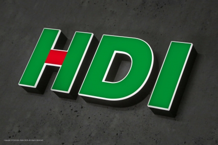 HDI - Leuchtendes Logo aus Acrylglas