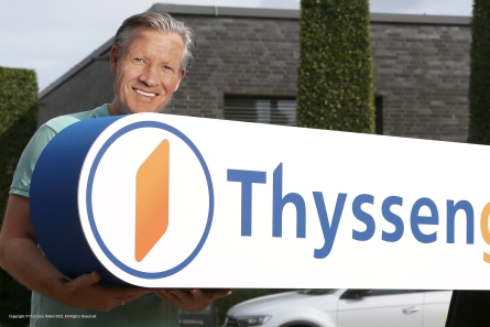 Thyssengas - Handheld und Aufsteller aus leichtem Schaumstoff