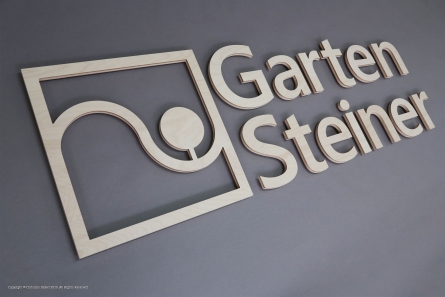 Steiner - Garten und Landschaftsbau Logo aus Holz