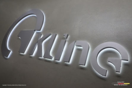 Kling - Hochwertiges Leuchtlogo mit Profil 3 Leuchtbuchstaben aus Aluminium