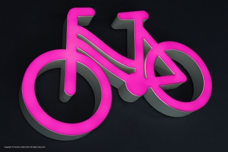 Fahrrad Leuchtreklame mit Profil 5 S Leuchtlogo