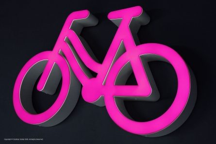 Fahrrad Leuchtreklame mit Profil 5 S Leuchtlogo