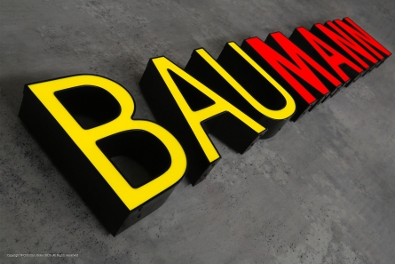 BAUMANN - Leuchtwerbung mit Profil 5 Leuchtbuchstaben