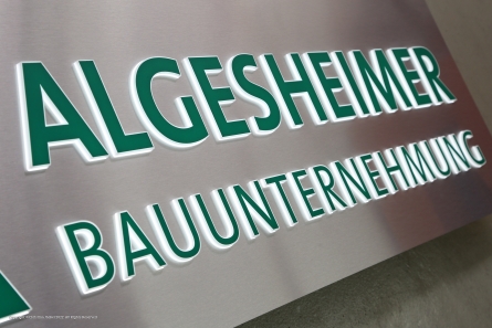 ALGESHEIMER - Leuchtreklame für ein Bauunternehmen