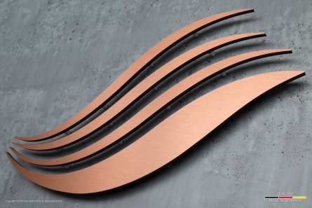 DESIGNO THERM - Kupfer-Logo aus Dibond-Butlerfinish