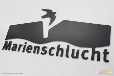 Marienschlucht - Metall-Logo nach RAL matt lackiert