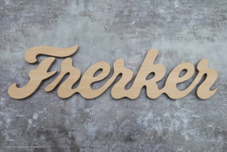 Frerker - Metzgerei-Logo aus Holz - Multiplex Eiche