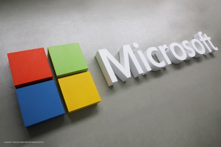 Microsoft - 3D Logo aus schwerentflammbarem Styropor