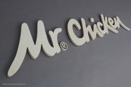 Mr. Chicken - 3D Werbung aus Holz