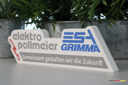 ESA-GRIMMA - Tischaufsteller aus 19 mm Forex