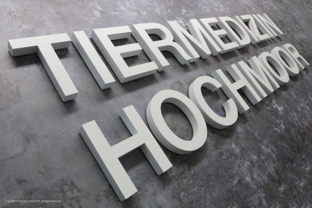 TIERMEDIZIN HOCHMOOR - Profilbuchstaben aus Aluminium (Profil 01)