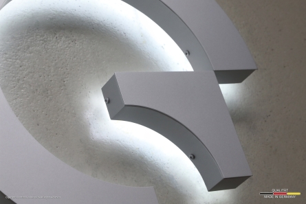 Kling - Hochwertiges Leuchtlogo mit Profil 3 Leuchtbuchstaben aus Aluminium