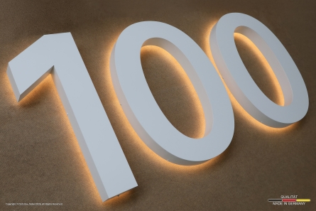 100 - Profil 3 Leuchtzahlen aus Aluminium