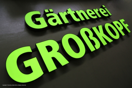 Gärtnerei Großkopf - Lichtwerbeanlage mit Profil 5 Buchstaben