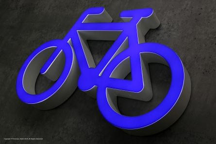 Fahrrad - Leuchtreklame im Profil 5 S