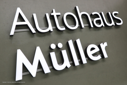 Autohaus Müller - Profil 6 Leuchtbuchstaben