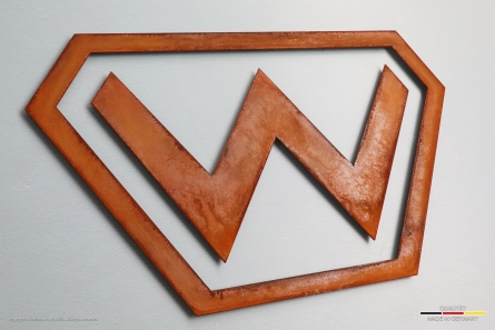 Willensen - Rostiges Logo aus Cortenstahl