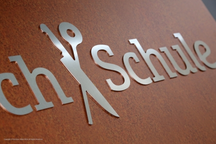 Kochschule - Rostiges Schild im UV-Direktdruck