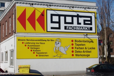 Gota Fachmarkt Oberhausen - Fassadenwerbung in XXL