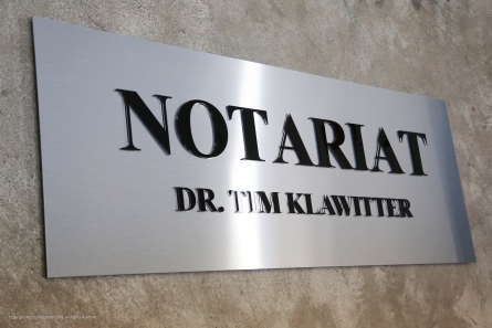 Notariat Dr. Tim Klawitter - Außenwerbung