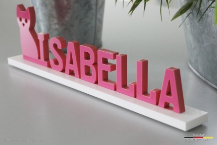 Isabella - Schöner Tischaufsteller aus farbigem Acrylglas